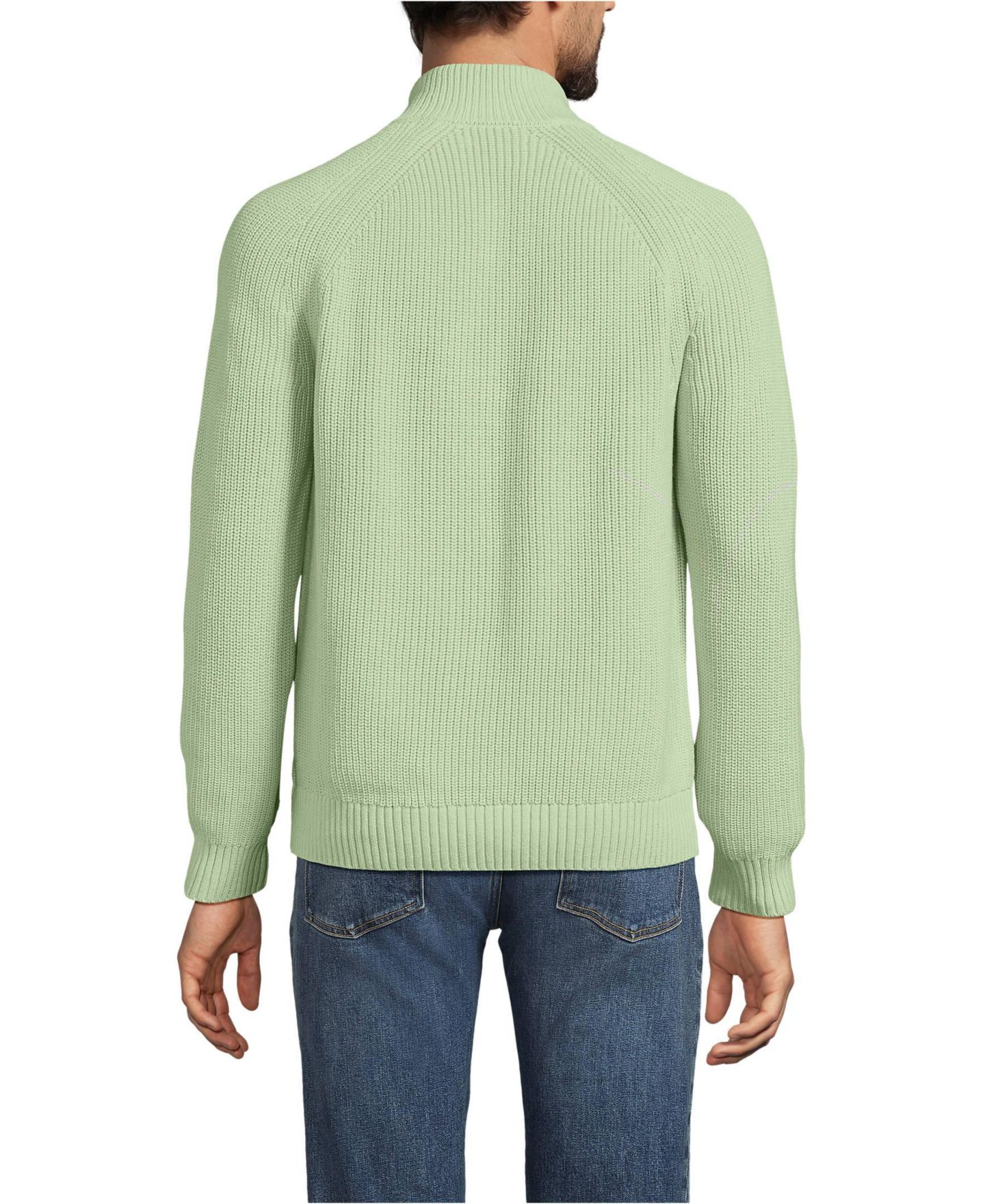 Мужской свитер Lands' End Drifter Quarter Zip, цвет: Состаренный мох — фото 2