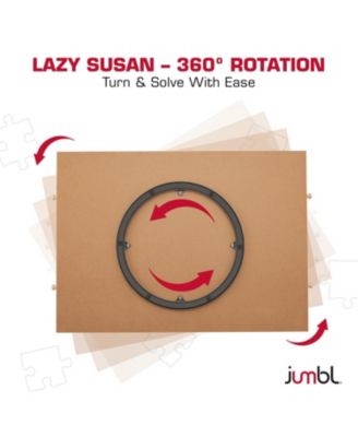 1000-Piece Puzzle Board with Drawers, Lazy Susan & Cover - Rotating Wooden Jigsaw Puzzle Table