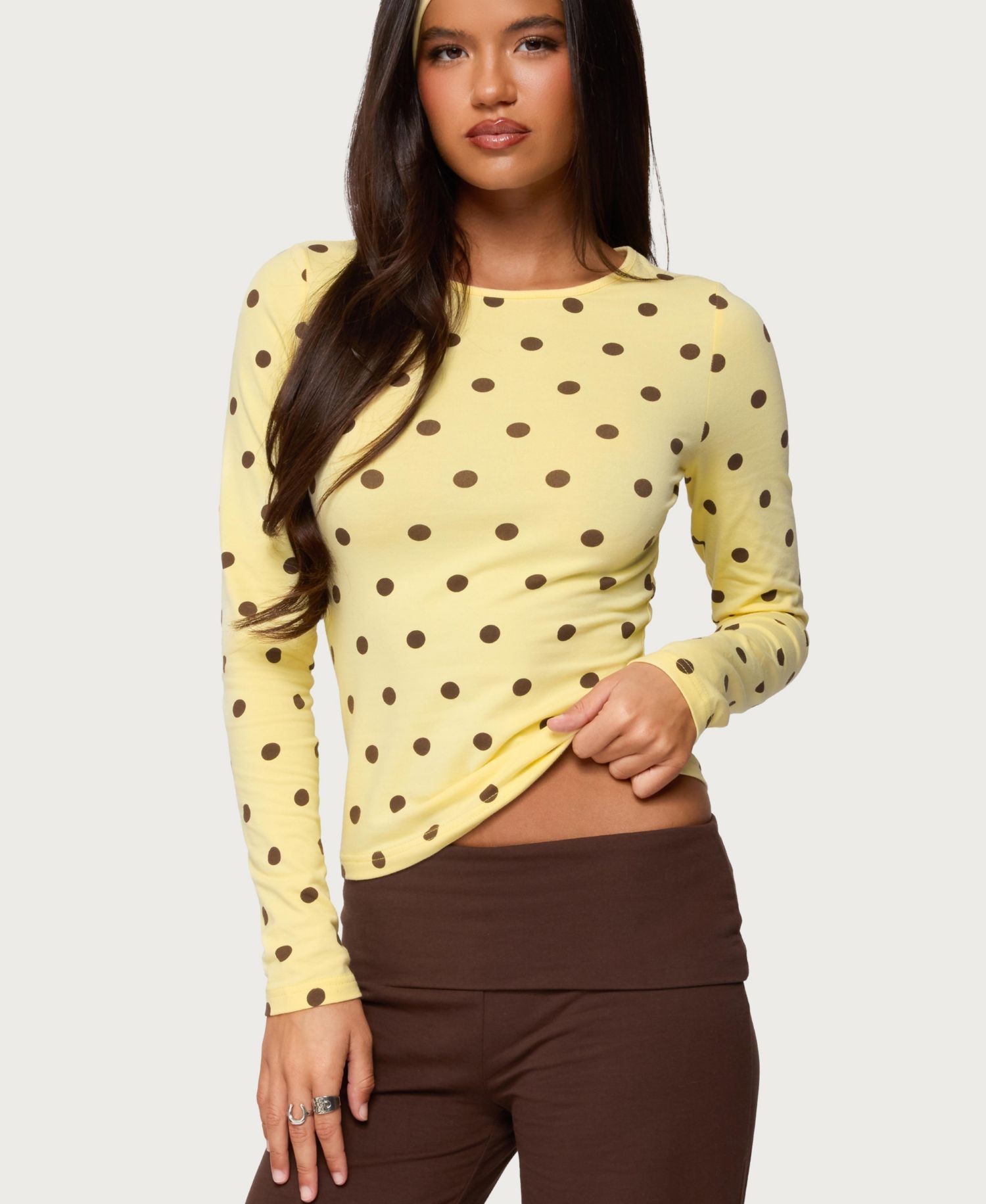 Women's Maricelle Polka Dot Long Sleeve T Shirt