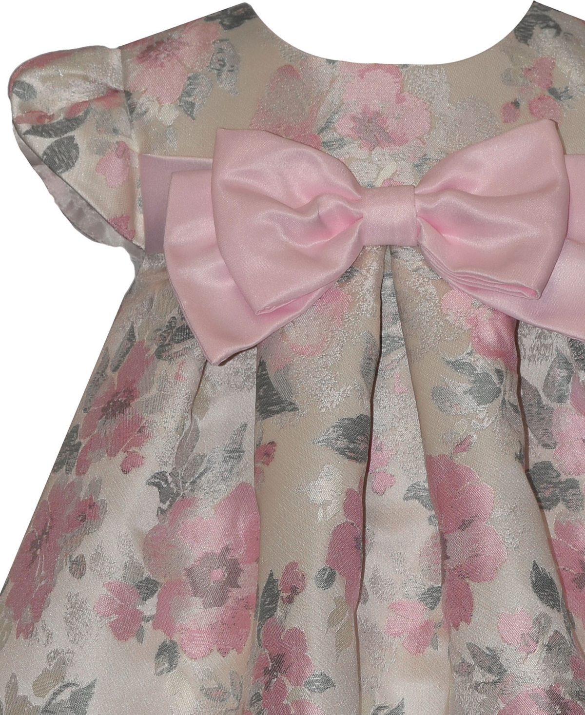 Bonnie Baby Girls' Floral Jacquard Trapeze Dress