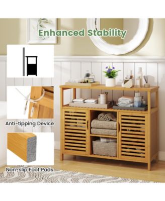 Freestanding Wicker Organizer for Bathroom Storage