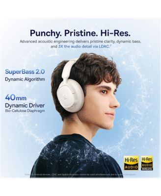 Bass BH1 NC Adaptive ANC Wireless Headphones – LDAC Hi-Res Audio, Real-Time Noise Cancelling, SuperBass 2.0, 80H Playtime
