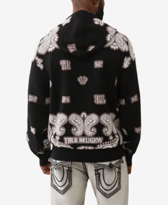 Men's Bandana Print Long-Sleeve Hoodie