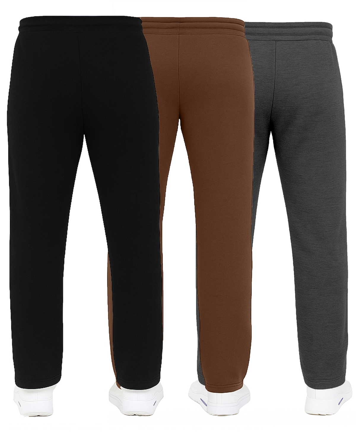 Blue Ice Men's Ultra Heavyweight Fleece Sweatpants with Open Bottom, 3-Pack