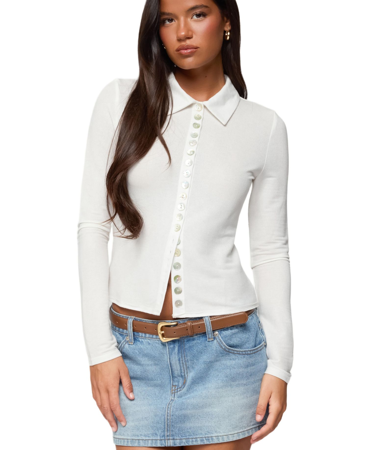 Women's Pennie Iridescent Button Up Shirt