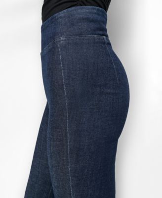 Petite High-Rise Flared-Leg Pull-On Jeans