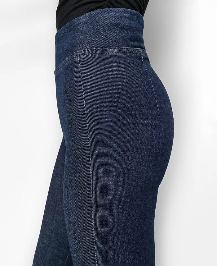 Petite High-Rise Flared-Leg Pull-On Jeans - thumbnail 6