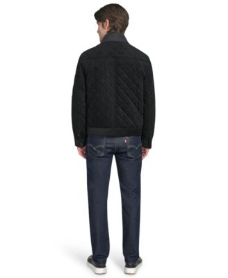 Men's Collared Quilted Button-Front Jacket 
