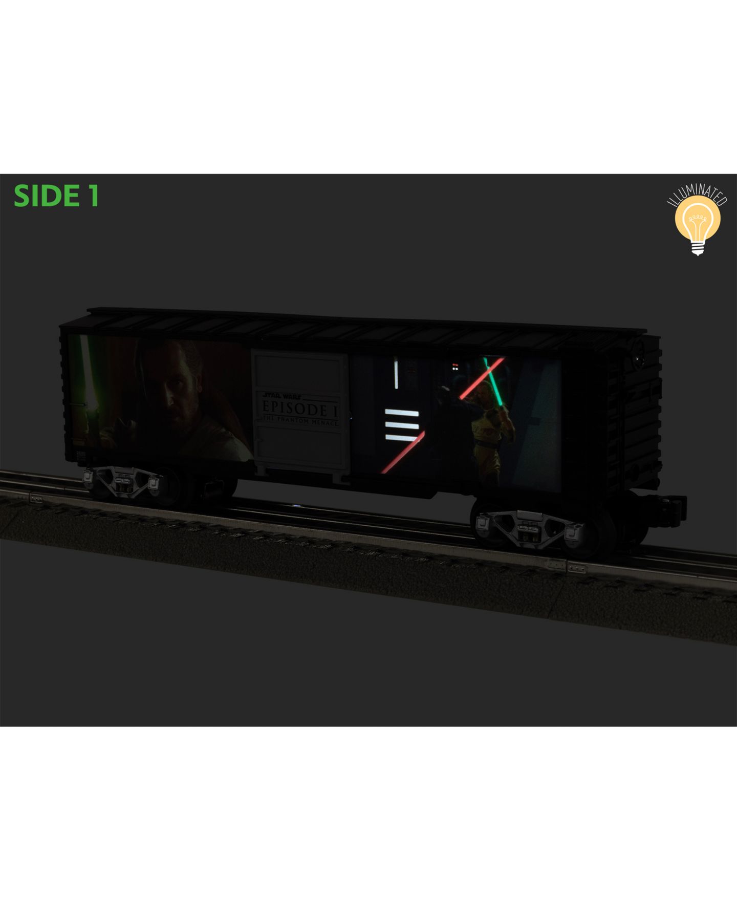 Детская игрушка Lionel Star Wars Lightsaber Series Darth Maul vs. Qui-Gon Jin Illuminated Boxcar — фото 6