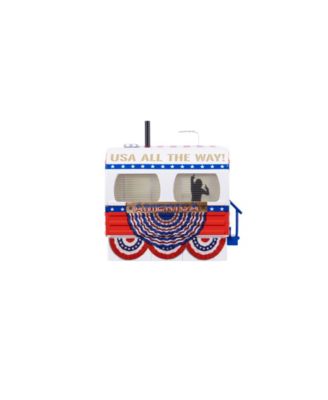 Patriotic Plug-Expand-Play Mobile Home Trailer O Gauge Model Train Accessory