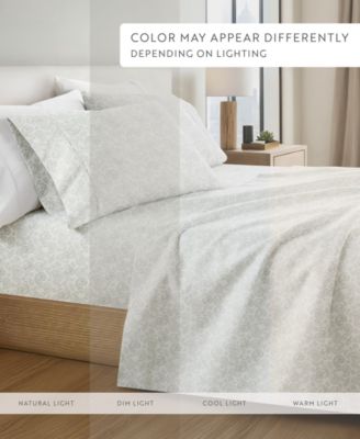 The Farmhouse Chic Premium Ultra Soft Pattern 4-Pc. Sheet Set, California King