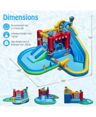 Inflatable Wet and Dry Water Park with Slide, Pool, and Bounce House Combo