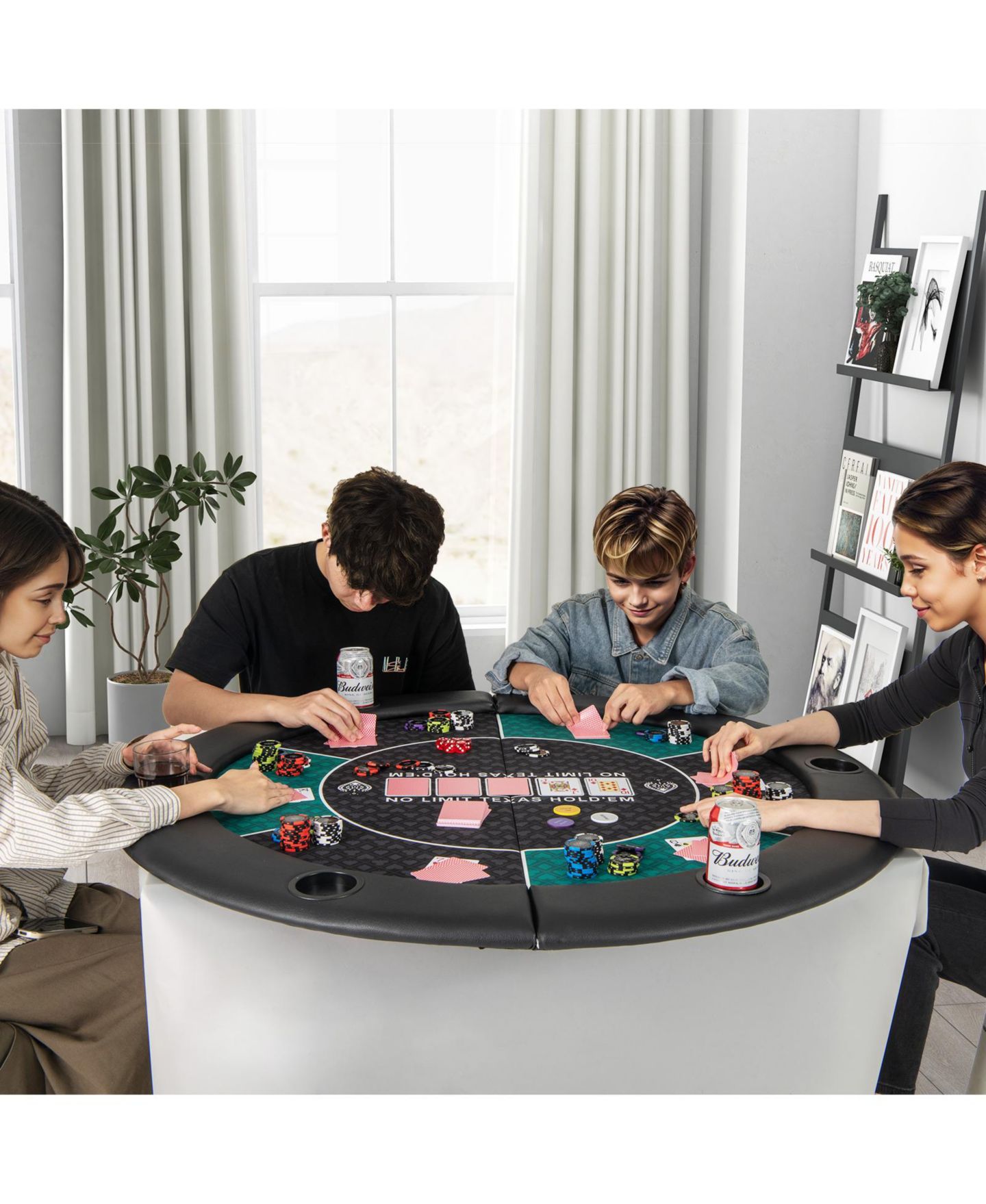 Детские игрушки HONGGE Foldable 48-Inch 6-Player Poker Table Top, Ages 5+ — фото 6