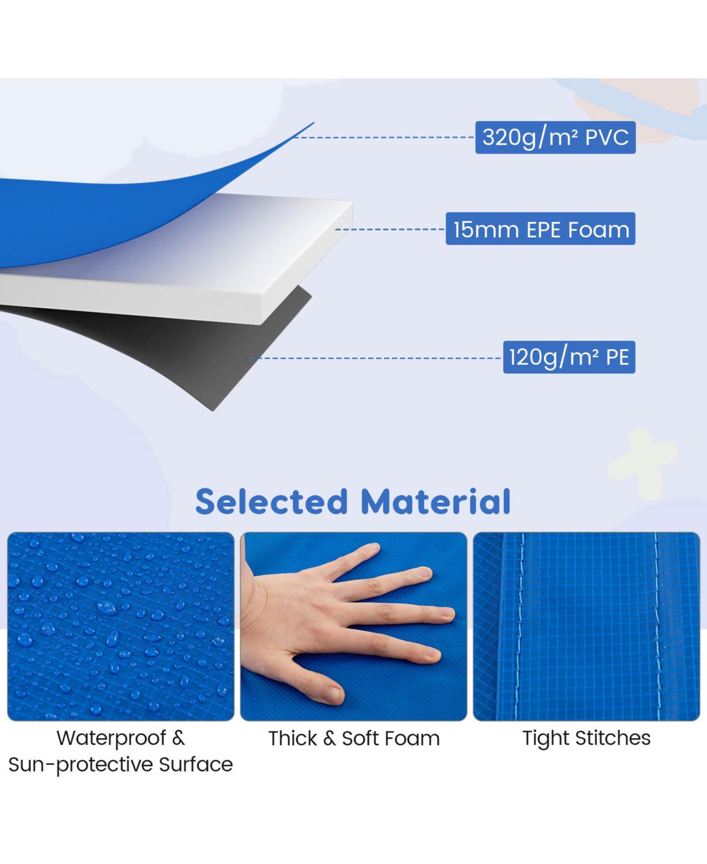 Детская игрушка HONGGE 14FT Replacement Thick Foam Padding Trampoline Safety Pad, Ages 3+, цвет: Разноцветный — фото 6