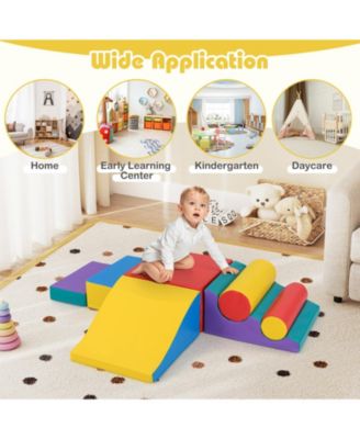 7-Piece Soft Foam Climbing Blocks Playset for Babies and Toddlers