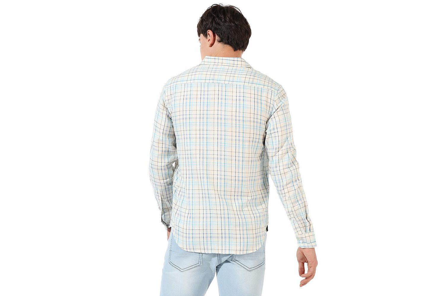 Men's Multicolour Checkered Regular Fit Casual Shirt