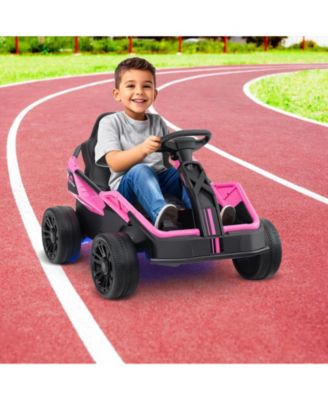 12V Electric Ride-On UTV Car with Remote Control, Music, and Lights for Big Kids - Pink