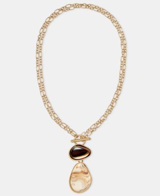 Mixed Stone Lariat Necklace, 18" + 3" extender