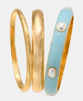 3-Pc. Set Imitation Pearl Bangle Bracelets, Macy's Exclusive 