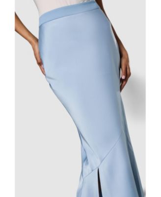 Women's Satin Detail Fitted Skirt