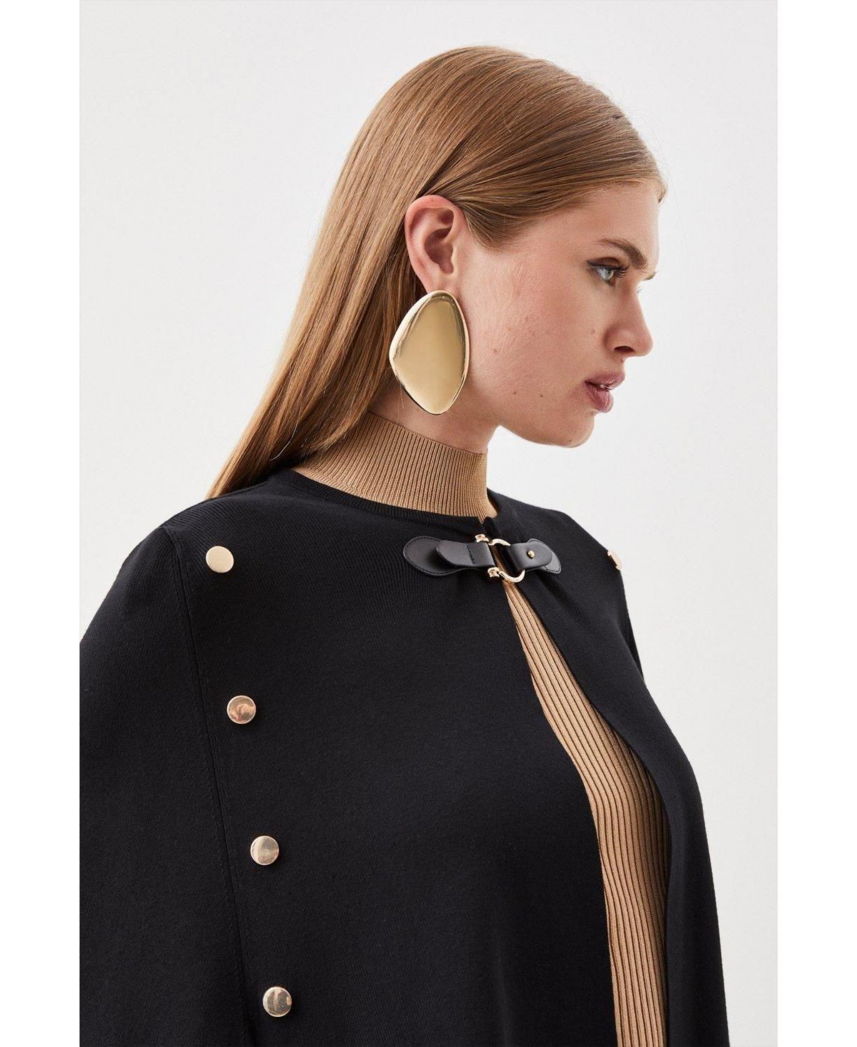 Karen Millen Women's Popper Detail Knit Cape