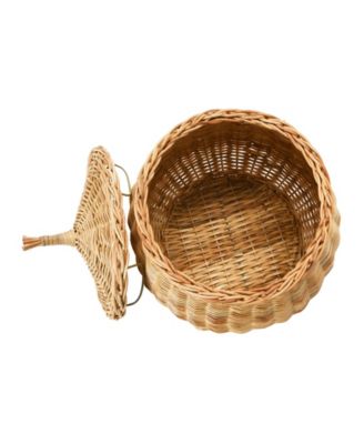 Hand-Woven Wicker Basket Storage with Lids Set of 2