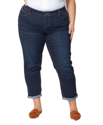 Women's Denim Mid Rise Boyfriend rolled in 25.5" inseam