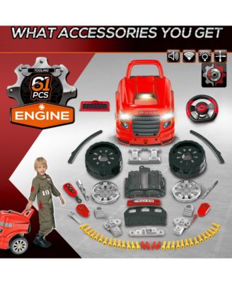 Mechanic Kids Truck Engine Toy Set, Car Service Play Set,