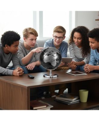 8-Inch Decorative World Globe with Modern Metal Stand