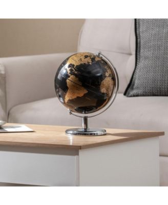 8-Inch Decorative World Globe with Modern Metal Stand