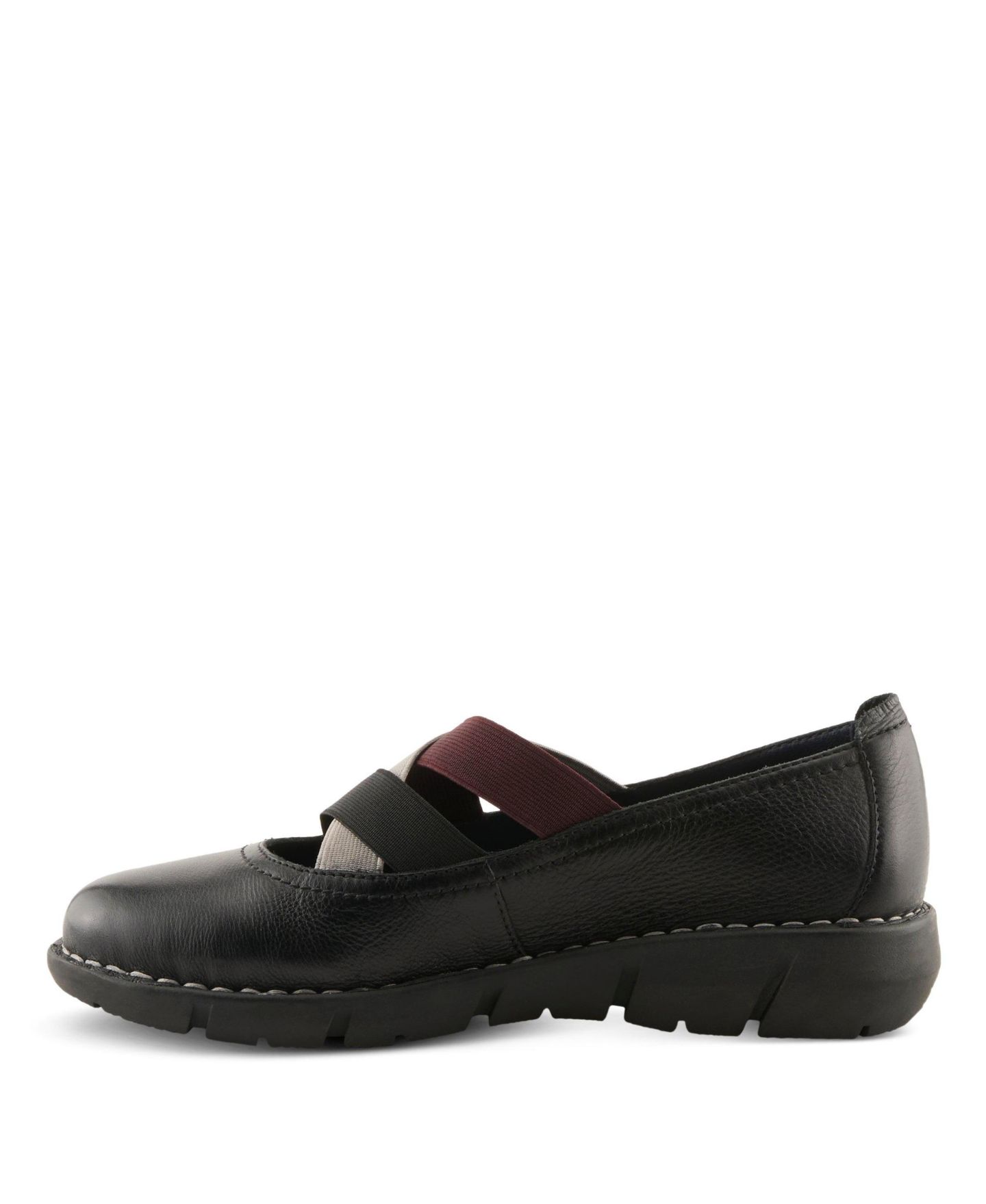 Женские сандалии Spring Step Comfortable Pebbled Leather Slip-On Wedge Shoes with Elastic Straps & Removable Outsole, цвет: Чёрный разноцветный — фото 5