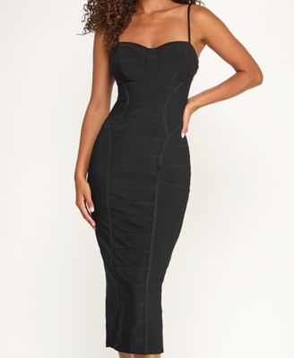 Juniors' Corset Bodycon Sweetheart Neck Midi Dress