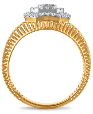 White Diamond Ring (0.45 ct. t.w.) in 14k Yellow Gold