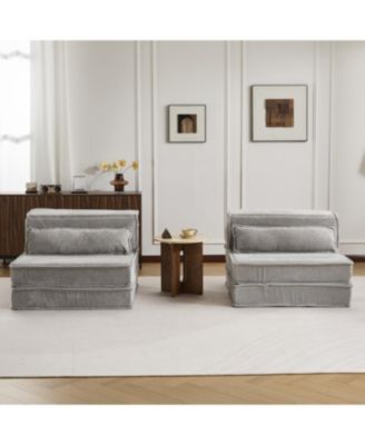 Streamdale Compression Sofa, Convertible Floor Sofa Bed, Light-grey