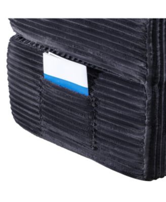 Streamdale Folding corduroy sofa bed, double sofa for living rooms, offices (dark gray)