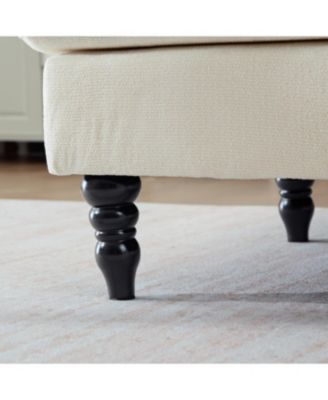 Modern Minimalist Chenille Chaise Lounge Recliner Sofa with Armrests & Storage