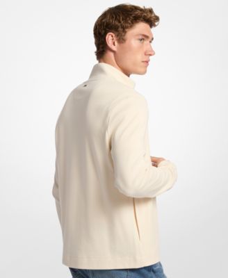 Men's Ribbed Mock Neck Zip-Up Sweater
