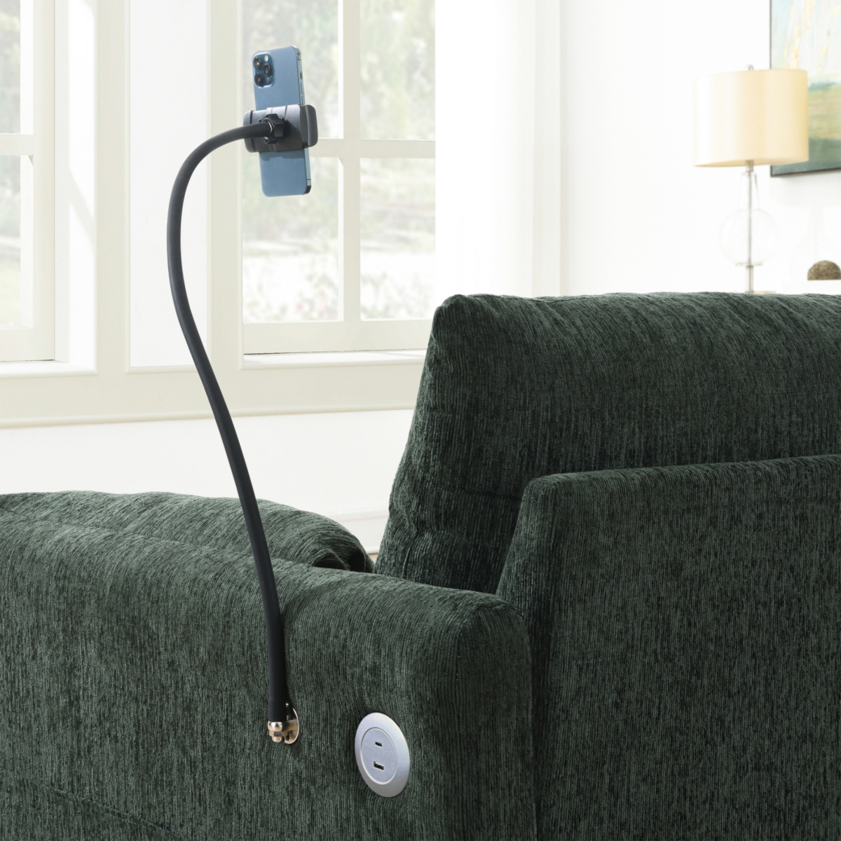 Streamdale Furniture Streamdale 96.5" L-Shaped Chenille Sectional Sofa w/ Storage Ottoman & Usb Charger
