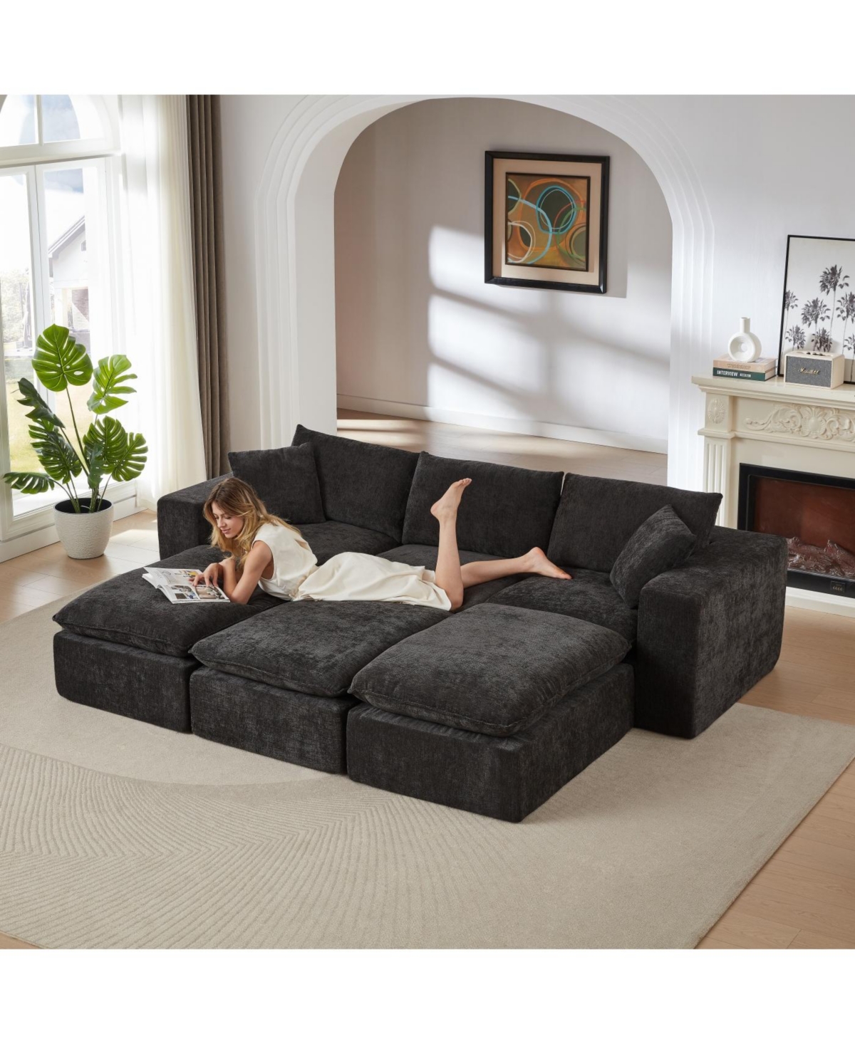 Streamdale Furniture Streamdale Modern Chenille Cloud Sofa