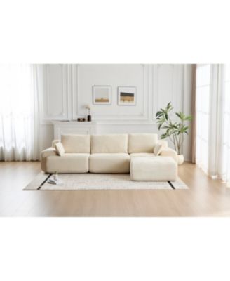 Streamdale Modern Memory Foam Compressed Sofa, Large Sectional Couch, Pet-Friendly, Beige