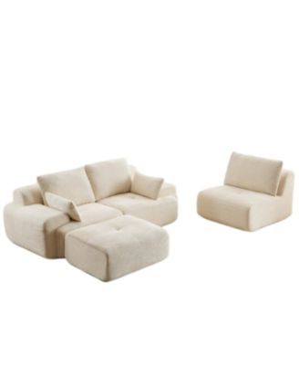 Streamdale Modern Memory Foam Compressed Sofa, Large Sectional Couch, Pet-Friendly, Beige