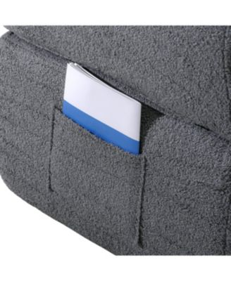 Streamdale Gray Teddy Bear Fabric Folding Sofa Bed Sleeper Futon