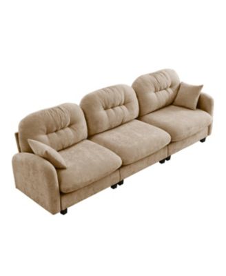 Streamdale Three-Seater Modular Chenille Sectional Couch with Tufted Cushions, Camel