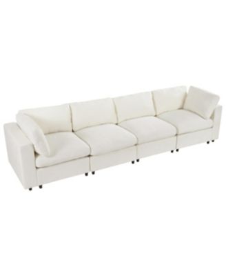 Upholstered Modular Sofa with Storage, USB, Wireless Charging & Bluetooth Speaker