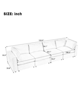 Upholstered Modular Sofa with Storage, USB, Wireless Charging & Bluetooth Speaker