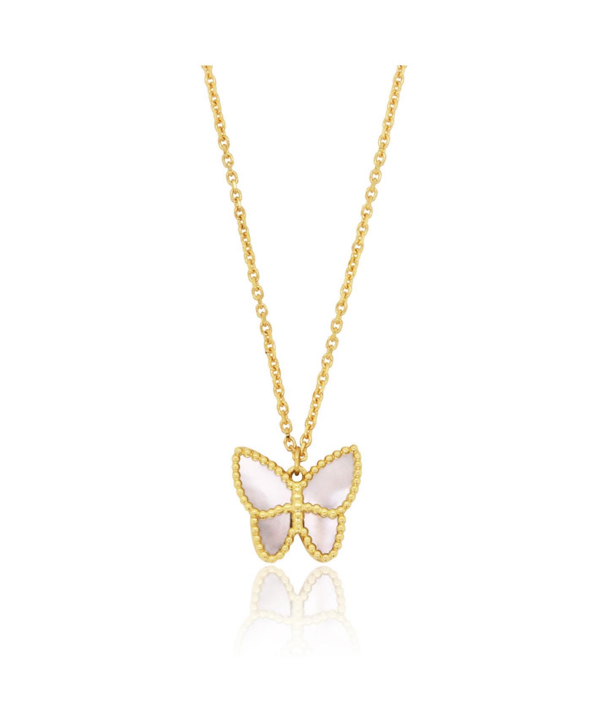 The Lovery Mother of Pearl Butterfly Necklace 14K Gold