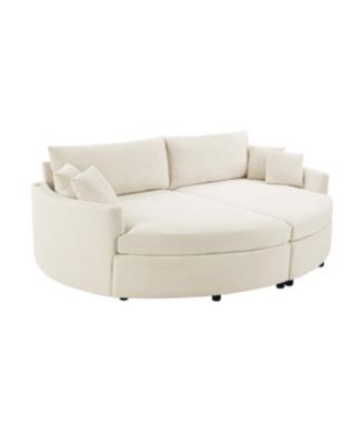 Oversized Double Chaise Lounge Sofa 102.3" Sofa Bed with USB Ports, Beige