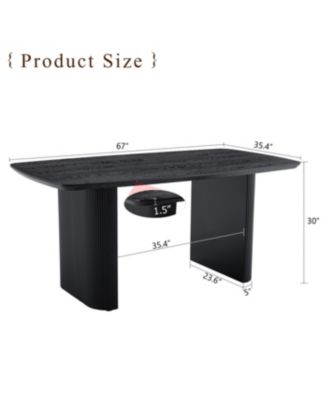Streamdale MDF black dining table, 67 x 35.4 inch, warm and soft appearance