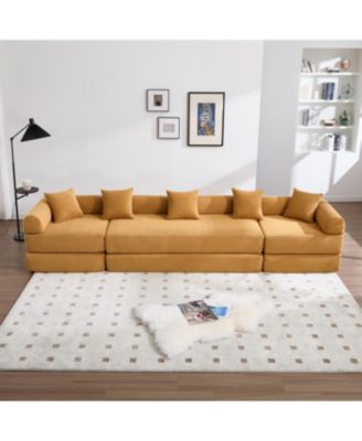 Streamdale Convertible Folding Sofa Bed with Pillow Back Handrail