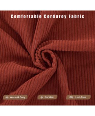 Modular Sofa Bed for Apartment, Convertible Sofa Bed, Corduroy, Ancora Red